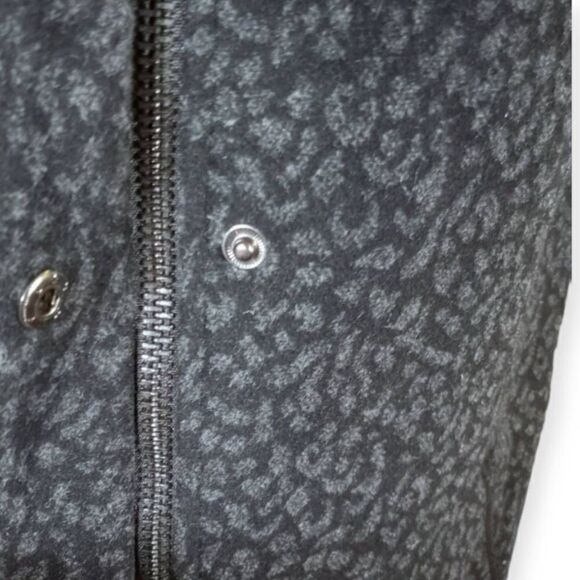 H&M CHARCOAL GRAY LEOPARD PRINT WOOL COAT SZ.6 EUC. - Picture 4 of 9